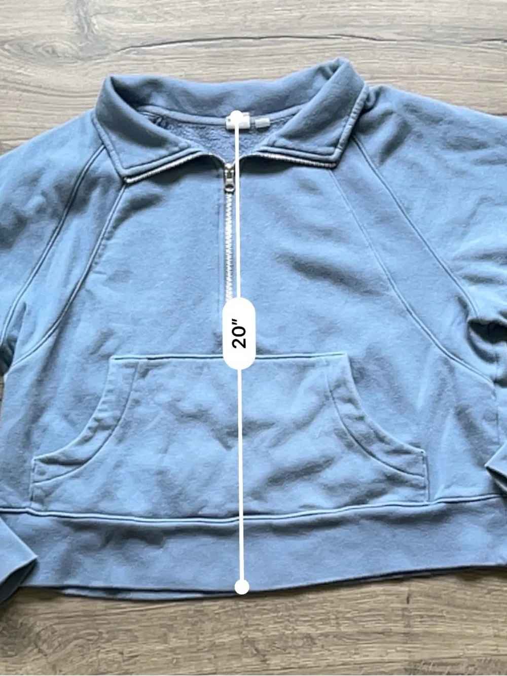GAP Dusty Blue Half-Zip Cowl Sweatshirt - Picture 5 of 8
